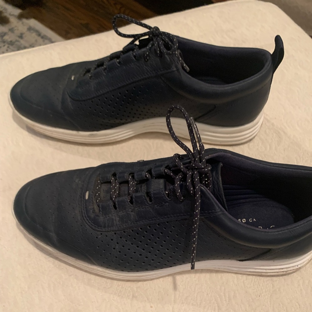 Cole Haan Grand.OS Blue Leather Shoes, sz 8.5